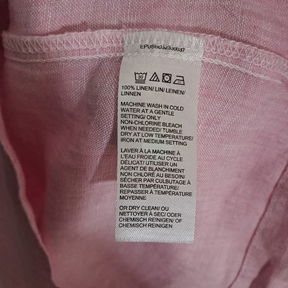 Pure‎ Navy Linen Dress Womens Medium Pink Lightweight Knew High Gauze Coastal - Picture 9 of 11